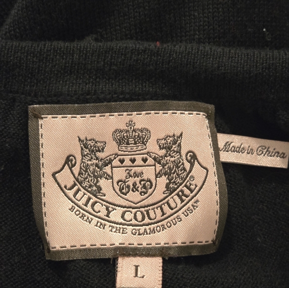 Juicy Couture Black Top with Gold Buttons - Picture 4 of 5